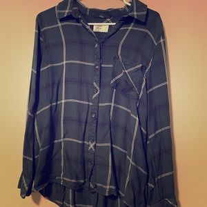 Slouchy Green Plaid shirt